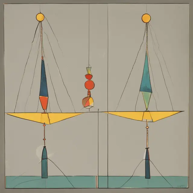 Two balanced scales with 