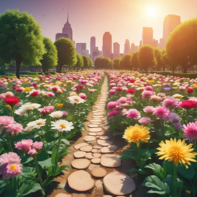 A metaphorical image representing FAQs about optimal currency areas as a garden teeming with interconnected blooms symbolizing economies growing under the sun of effective monetary policies