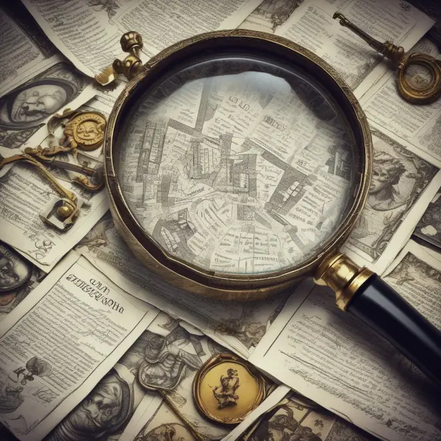 Magnifying glass unveiling a chest filled with financial opportunities through effective SEO