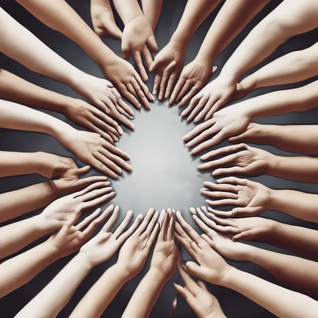 People joining hands to form a European currency, representing the economic benefits of an optimum currency area