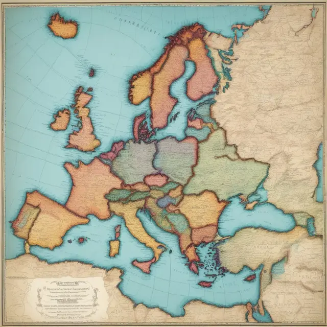 European map with interconnected gears illustrating the concept of Optimum Currency Areas and their economic integration