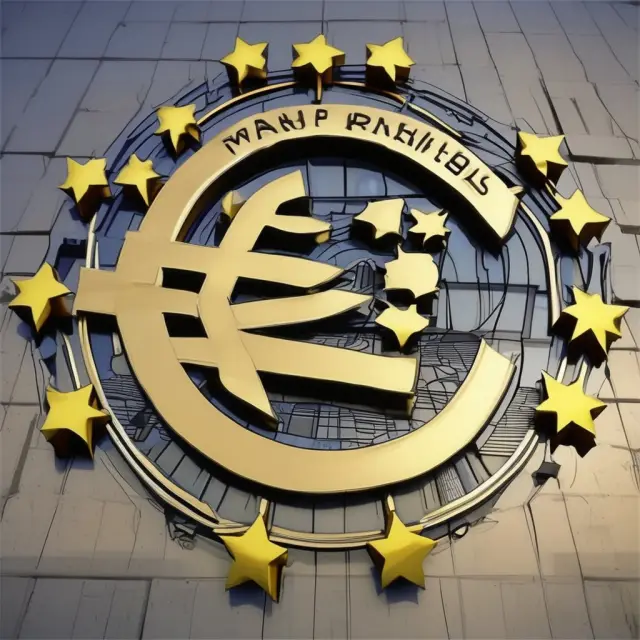 A compass with an ECB emblem symbolizes guidance, navigating economic stability for various currencies within the European Union.