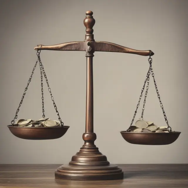 A pair of scales balances the benefits and risks for founders and employees within an option pool setting.