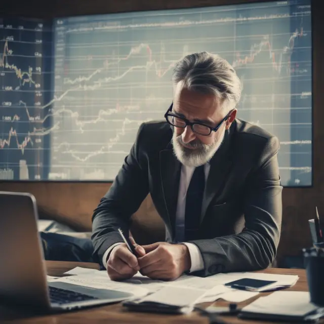 An investor selling call and put options amidst a fluctuating financial graph, with the generated premiums shown as protective shields