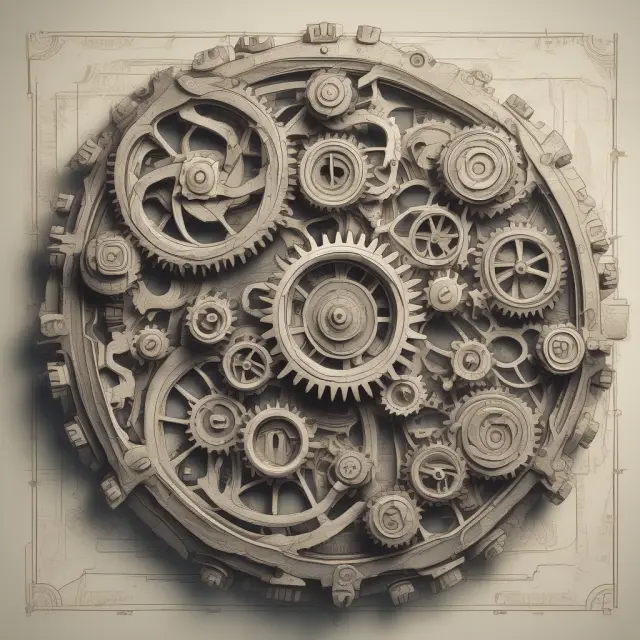 Image illustrating call and put options as interconnected gears representing financial strategies and market adaptability.