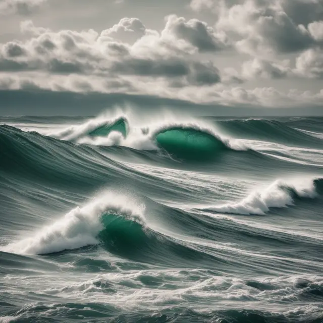 A metaphorical ocean scene illustrating the options market, with waves symbolizing liquidity and volatility, a lighthouse representing regulations guiding institutional investors.
