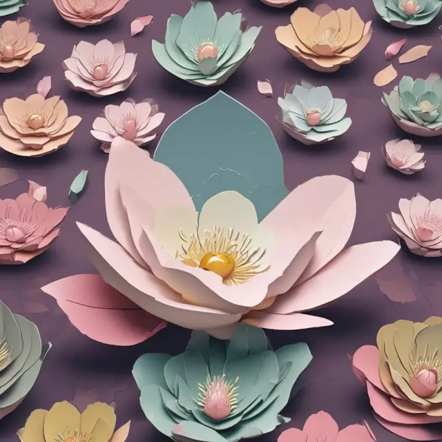 An array of flowers representing various options trading terms, with their names written on petals
