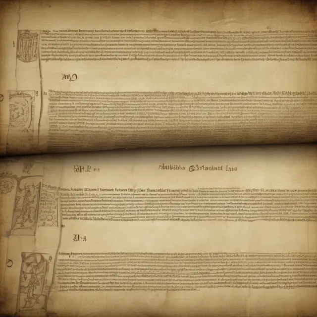 Image: A parchment with stock option symbols on a timeline representing European history.