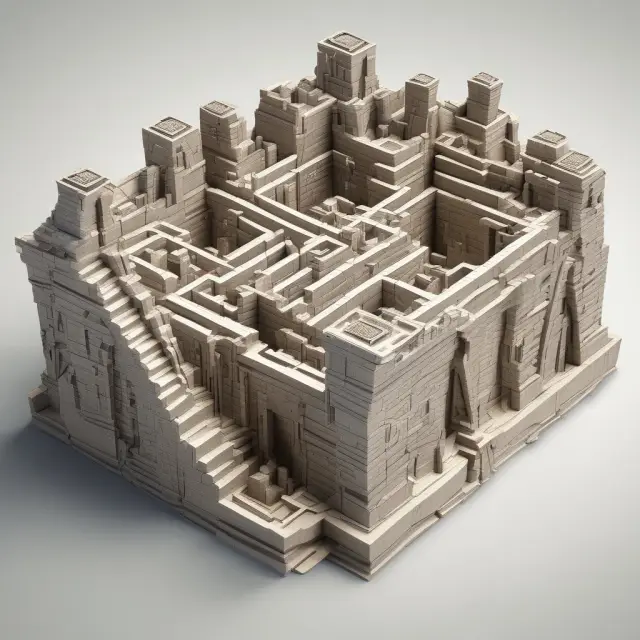 Labyrinth representing the ODD, filled with chapters on various options types, risks, and processes