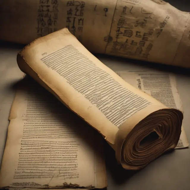 A scroll unrolling to show various versions of the Options Disclosure Document over time, illustrating its evolution in the financial industry.