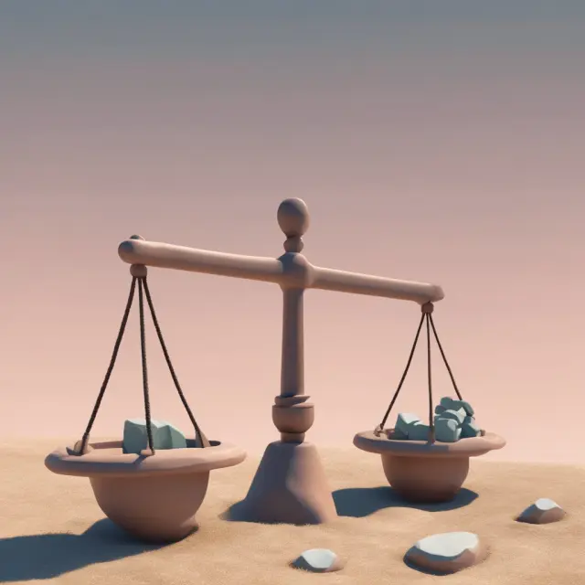 A balanced seesaw depicts underlying stock and option prices. Interest rates determine which price dominates.