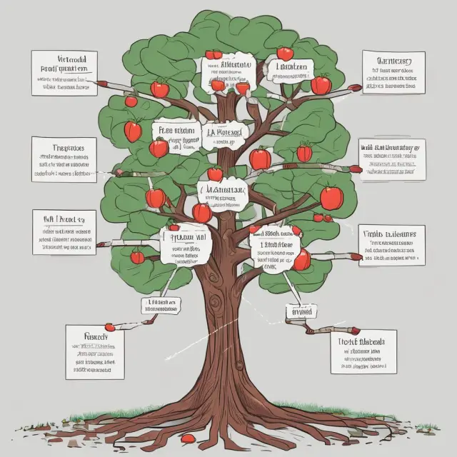 An illustrated tree representing various derivatives (options, swaps, forwards, future spreads) branching out from a futures contract, with each type bearing fruits symbolizing profit and risk.