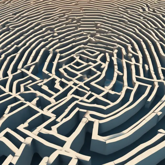 An institutional investor delicately exploring an intricate maze of options contracts, symbolizing the advantages and challenges of utilizing these financial derivatives for investment.