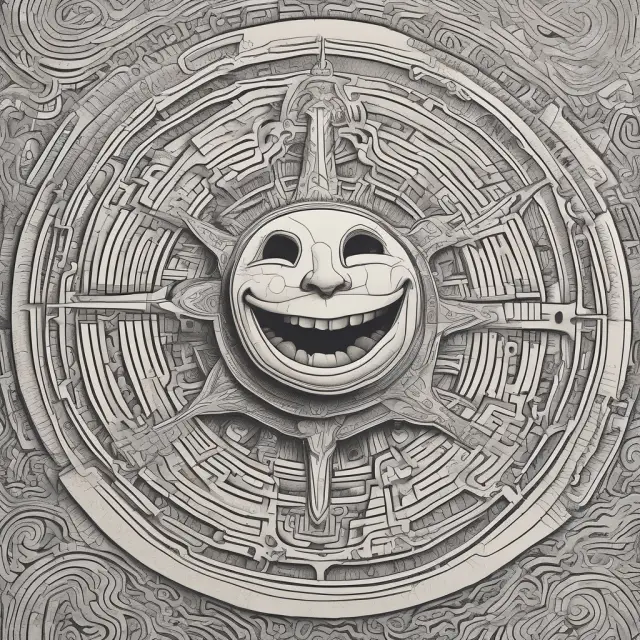 A labyrinthine image featuring options and a compass with a smile-shaped maze illustrating the journey to discovering profitable anomalies in option series