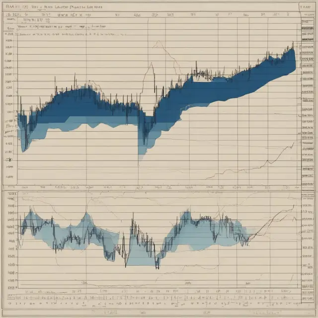 A serene river representing price levels flowing through the depth chart of an order book, revealing support and resistance levels
