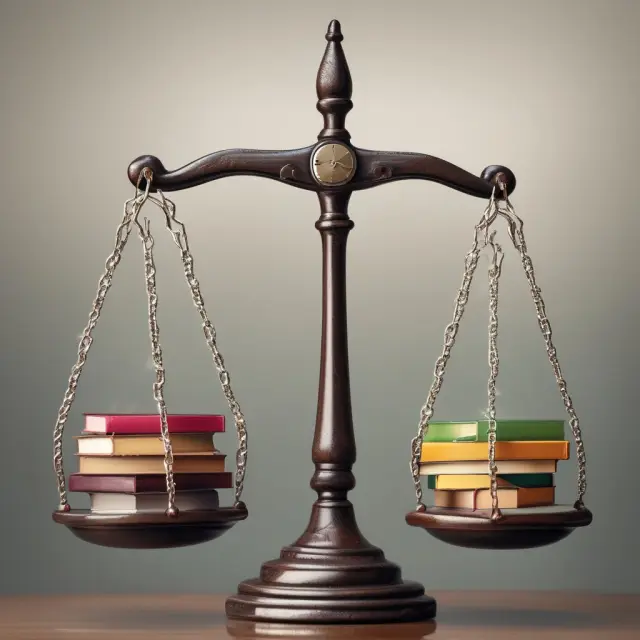 A balanced scale with regulatory bodies holding a golden weight to restore order imbalances in financial markets