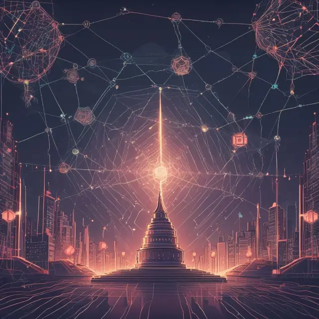 A metaphorical depiction of the Order Protection Rule (OPR) as a guiding beacon that fosters interconnectedness among trading venues, ensuring fair execution prices in a complex financial web.