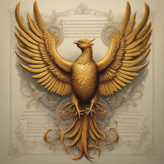 An intricate scroll symbolizing an unconditional promise to pay, sealed by a mythical bird and addressed to a named recipient