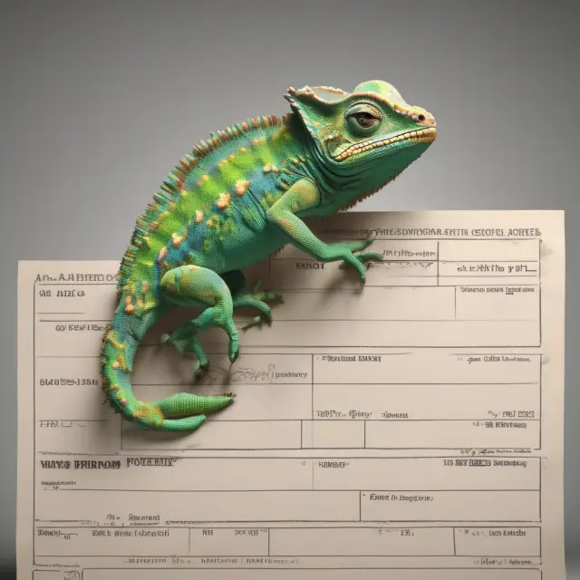 A chameleon metamorphosing into a check, bond, and promissory note, illustrating the versatility of order papers