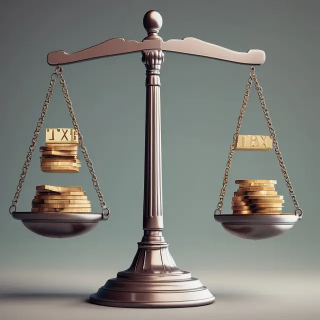 Image of a balance scale tilting toward higher tax rate for ordinary dividends. SEO: taxation, ordinary dividends, income sources.