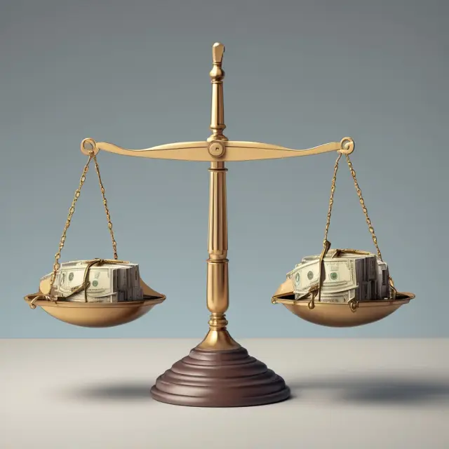 An old-fashioned scale balancing income from an hourglass against capital gains flowing from a teapot, emphasizing ordinary dividends