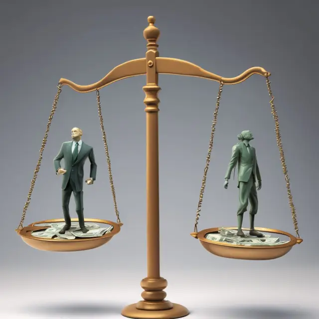 An image of a tax man balancing scales, with ordinary income represented by weights on one side, and capital gains and qualified dividends (lighter in weight) on the other.