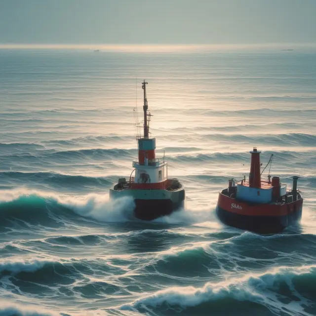 An expansive seascape depicting market forces influencing the price of shares, with par values represented as anchors.