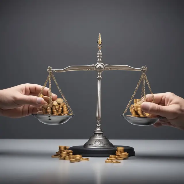 Comparison between preferred (gold coins) and ordinary (silver coins) shares in investing, highlighting risk, dividends, and voting rights.