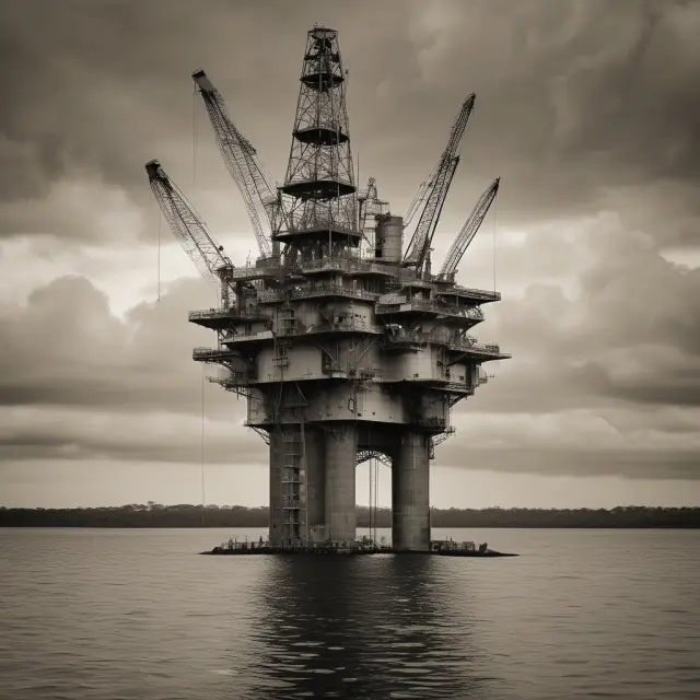 Oil rig drilling for organic reserves, replenishing proven reserves