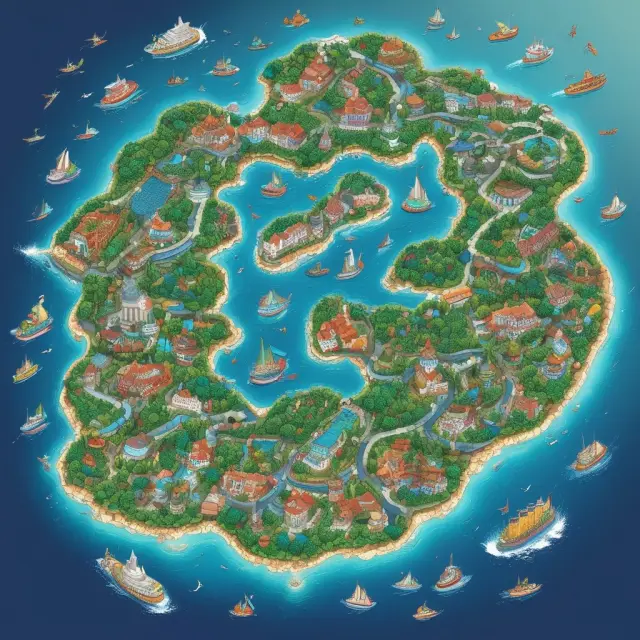 An image featuring a group of interconnected Caribbean islands symbolizing the benefits and challenges of a unified market among OECS members.