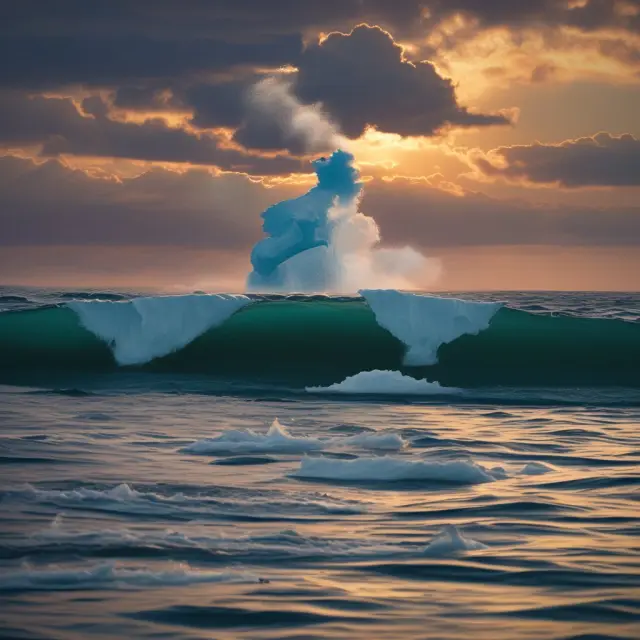 Transaction costs represented by melting icebergs, sinking deeper into the oil-contaminated waters of the Deepwater Horizon disaster