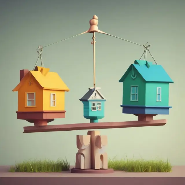 An image of an intricately balanced seesaw depicting the relationship between origination fees and interest rates in mortgage loans, highlighting their interdependence.
