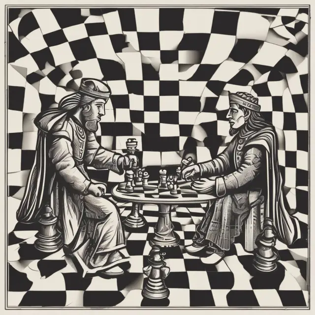 Borrowers face off in a game of chess, with creditworthiness influencing origination fee negotiations
