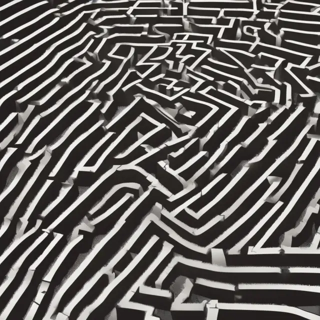 Lender leading borrower through a complex maze symbolizing origination fee process