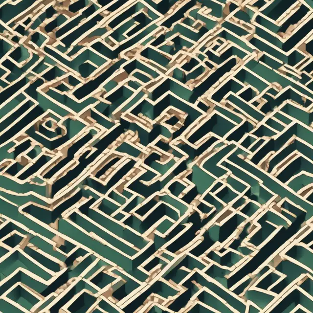 An institutional investor navigating a complex labyrinth filled with borrower applications, underwriting processes, and regulatory corridors