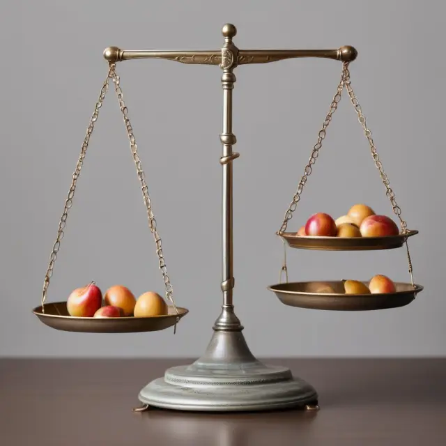 Scale weighs discount points (prepaid interest) against origination points (processing fees) in a mortgage scenario.