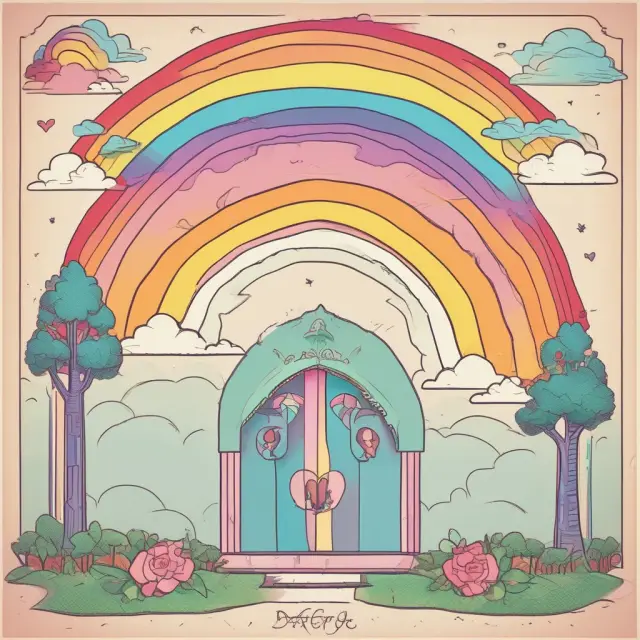 A lender (personified by a heart-shaped figure) holds up a key representing origination points. Meanwhile, discount points create a rainbow bridge to lower mortgage interest rates.