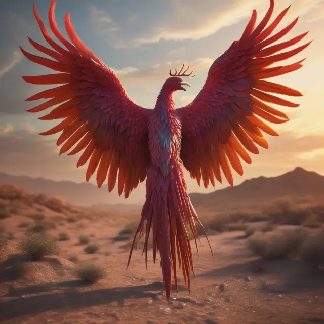 Image of the Orphan Drug Credit depicted as a mythical Phoenix bird, symbolizing rebirth and hope, rising from the flames of clinical trials to provide tax relief for rare disease treatments.
