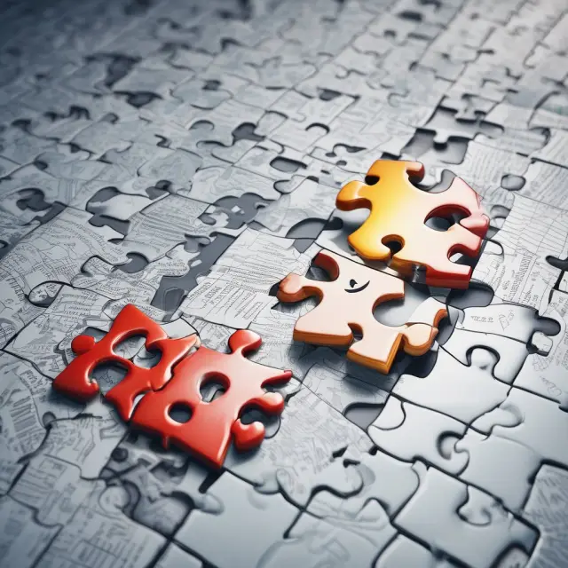 A puzzle with missing pieces symbolizing the lesser information availability in OTC markets. The remaining pieces display financial reports, illustrating risks and rewards.