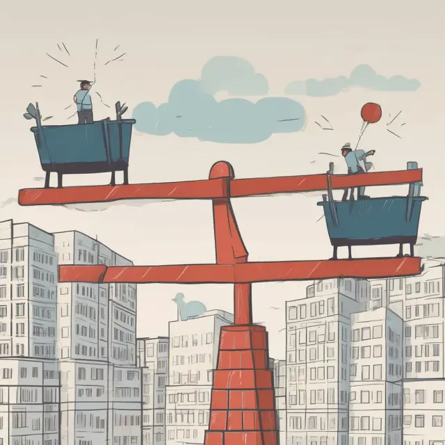 A seesaw balancing a structured stock exchange with fewer disclosure requirements and lower liquidity OTC market, emphasizing their differences in oversight, liquidity, and transparency