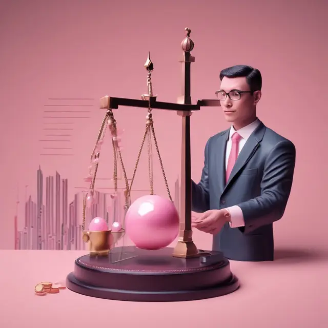 An investor holding a pink pearl, representing potential gains on the Pink Open Market of OTC Markets Group, while standing amongst market graphs illustrating volatility and uncertainty.