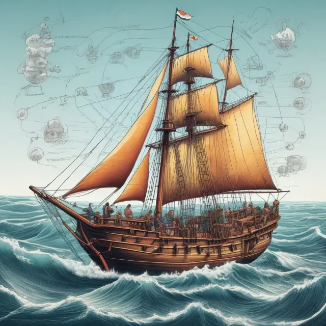 An investor on a boat navigating the OTC markets, with tools representing Fidelity, Charles Schwab, TD Ameritrade, Interactive Brokers, and OTCMarkets.