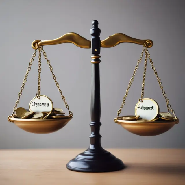 Two scales represent traditional exchanges and OTC markets, highlighting differences in regulation, liquidity, transparency, and accessibility