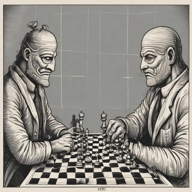 Two players, representing Exchange-traded and OTC Options, engage in a chess game; the OTC player remains cloaked in mystery
