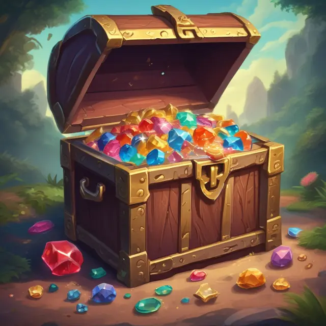 Image of a treasure chest filled with various gems, coins, and other valuable items representing different types of Other Current Assets