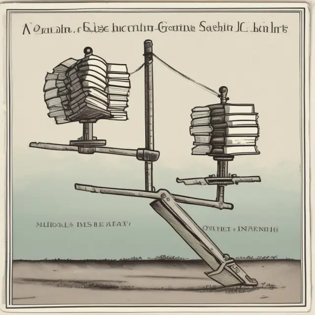 A see-saw with two books - one labeled