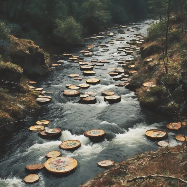 A sturdy thrift institution sailing through a murky regulatory river post-OTS merger, symbolizing adaptation and change