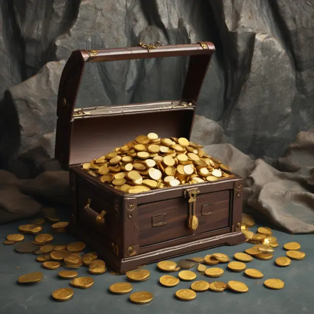 An image of a treasure chest filled with gold coins signifying one-time costs, with a cascading waterfall of bills depicting recurring expenses.