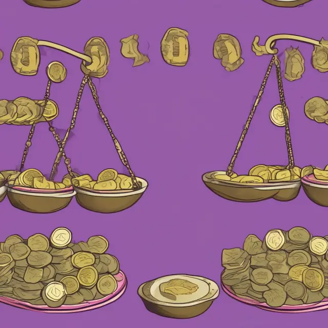 Two balanced scales with coins representing various monthly premiums, while one scale features increasing heights revealing differing out-of-pocket maximum limits.