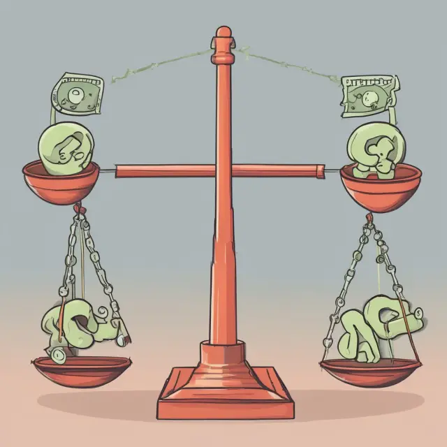 An image showing a balance scale where options are placed depending on whether they